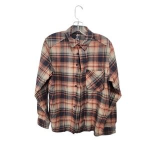 Under Armour Plaid Flannel Button Up Shirt Long Sleeve Womens Size‎ Large